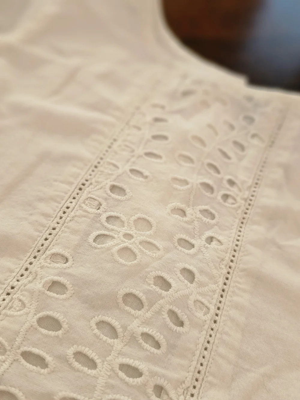 GAP White Eyelet Peplum Blouse & Blue Denim Button-Front Shirt - Girls